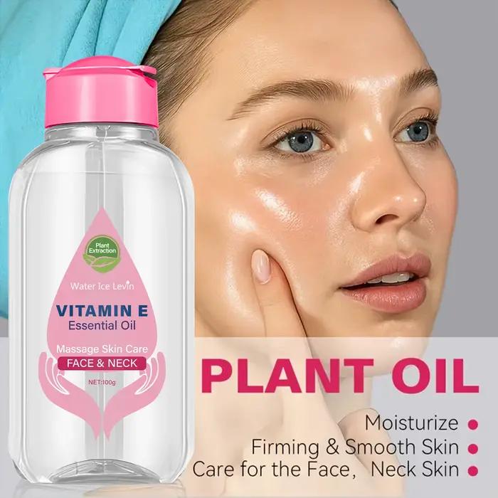 Huile essentielle de vitamine E avec niacinamide et céramide - Massage visage et cou Soins de la peau pour un ton uniforme