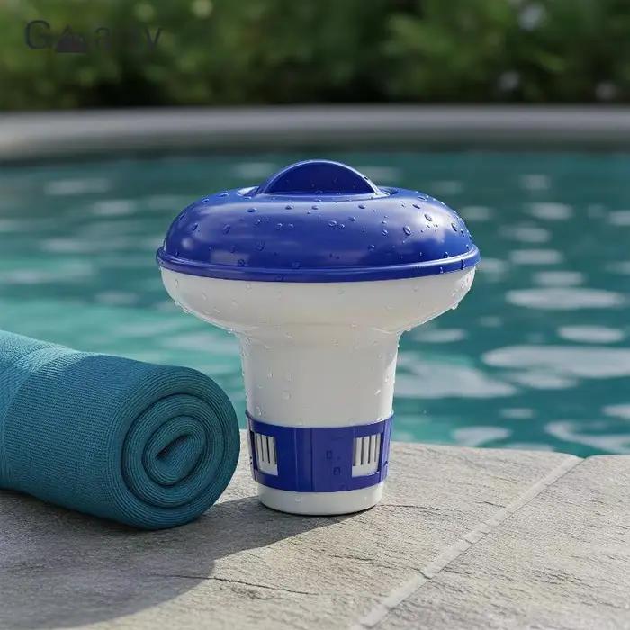 Distributeur de chlore flottant pour piscine de 5 pouces avec aérations réglables et couvercle anti-fuite pour piscines intérieures et extérieures, spas et bains à remous