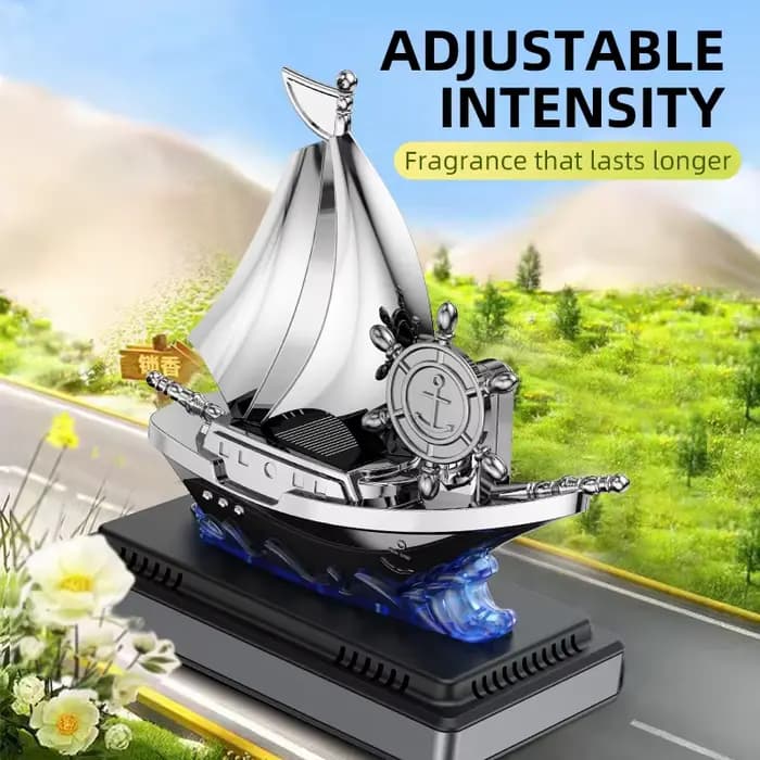 Diffuseur solaire de voiture, désodorisant de parfum, ornement pour tableau de bord de voiture, conception en forme de bateau, diffuseur de parfum, odeur