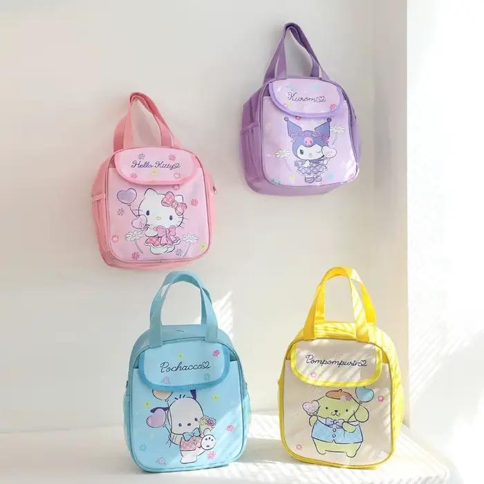 Sac à déjeuner imprimé Cinnamoroll, sac isotherme mignon de dessin animé, sac isotherme portable réutilisable pour le travail, le pique-nique, le bureau, vente en gros