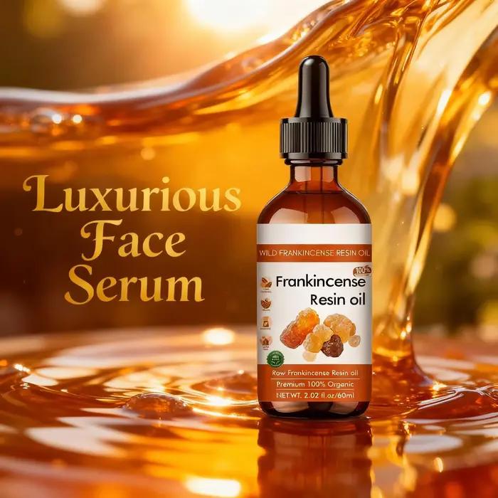 Huile de résine d'encens pur 100 ml - Sérum visage biologique pour une hydratation et une nutrition intenses