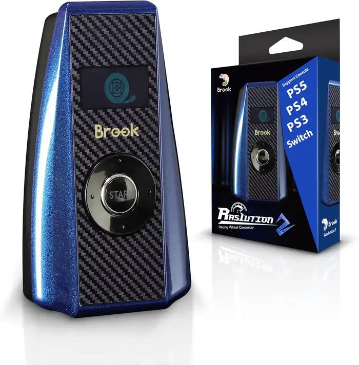 Brook Ras1ution 2 - Convertisseur de roue de course pour jeux de course sur les consoles sorcières originales PS 3/PS 4/PS 5/s