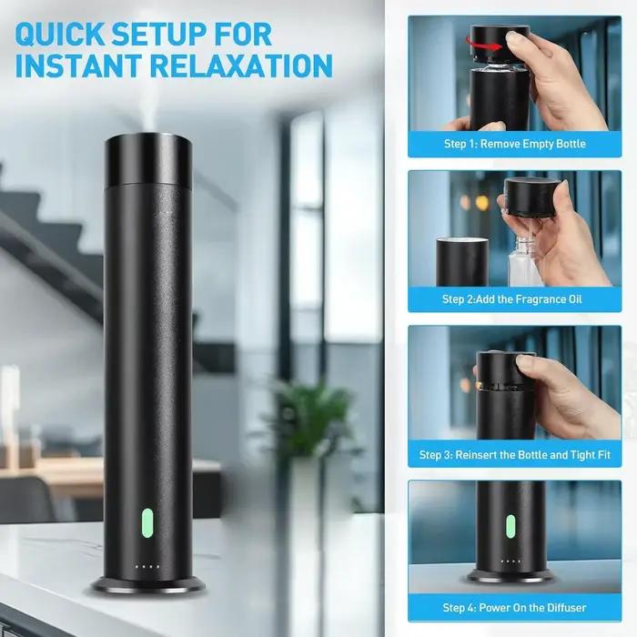 Diffuseur d'arômes intelligent 120 ml pour grandes surfaces (93 m²) avec télécommande et minuterie