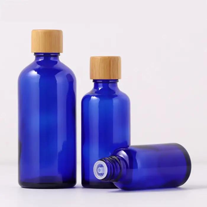 Bouteille d'huiles essentielles en verre ambre/bleu/vert