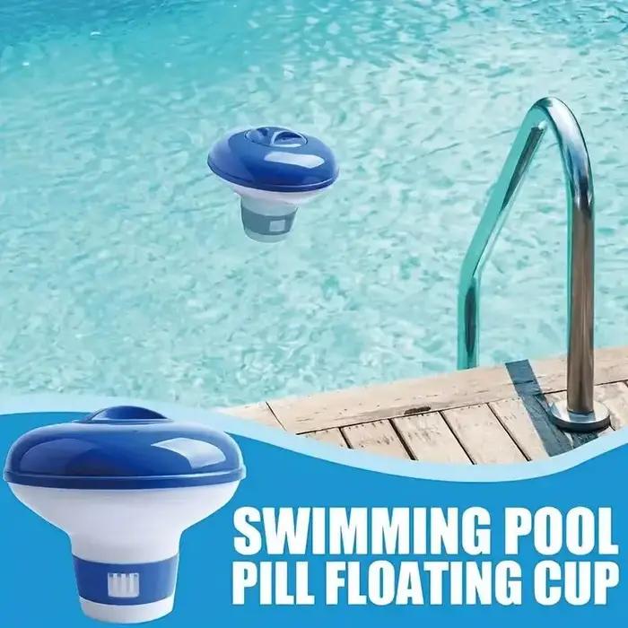 Distributeur de chlore flottant pour piscine de 5 pouces avec aérations réglables et couvercle anti-fuite pour piscines intérieures et extérieures, spas et bains à remous