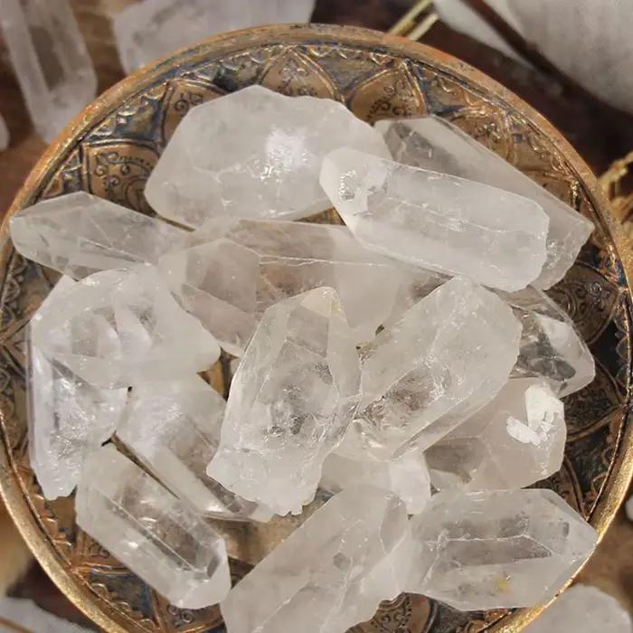 Cristaux de quartz clair de 1oz/3oz/5oz, pointes de quartz clair brutes, collection et enseignement de spécimens de matières premières cristallines de haute qualité