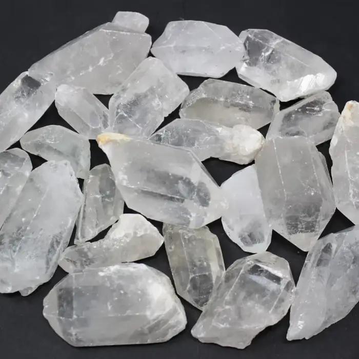 Cristaux de quartz clair de 1oz/3oz/5oz, pointes de quartz clair brutes, collection et enseignement de spécimens de matières premières cristallines de haute qualité