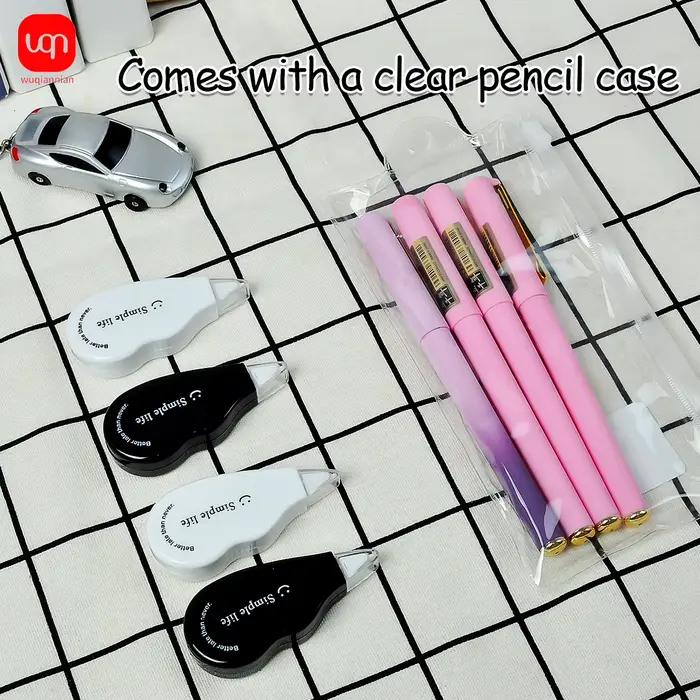 Mini ration courageuse noire et blanche de grande capacité pour étudiant, papeterie scolaire Kawaii, 6 pièces
