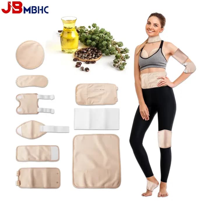 Pack d'huile de ricin, enveloppe de Compression d'huile de ricin biologique, huile de ricin réutilisable, aide à l'auto-conditionnement pour le foie, les muscles de l'abdomen et les reins