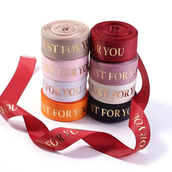 Rouleau de ruban en Polyester imprimé juste pour vous, 10 mètres/rouleau, rubans d'emballage de 25mm pour fête de mariage, décoration d'emballage cadeau faite à la main