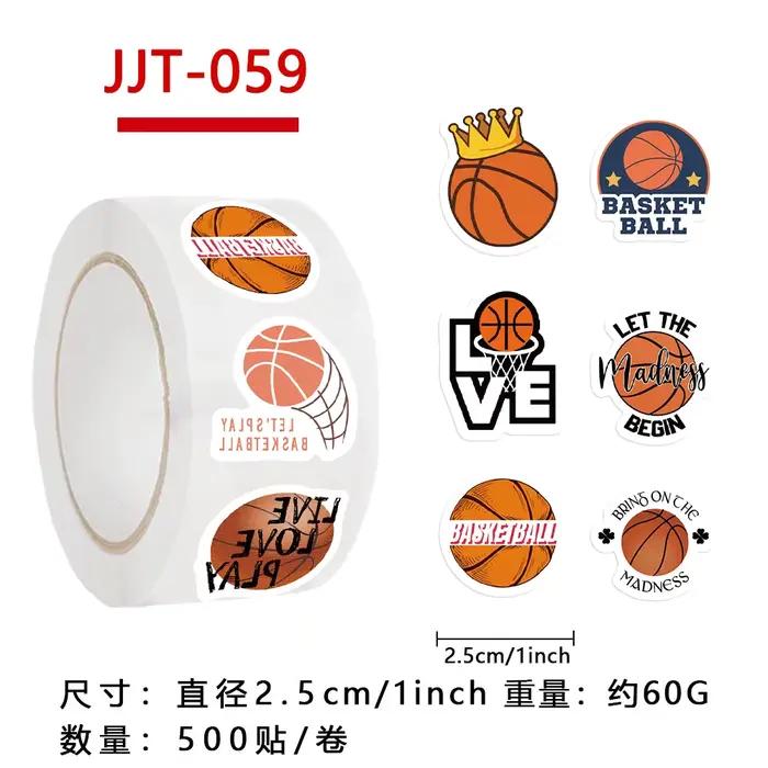 Rouleau d'autocollants de sport de basket-ball, 500 pièces, adaptés aux bagages, moto, ordinateur portable, jouet classique, autocollants de téléphone, Graffiti, rouleau d'autocollants
