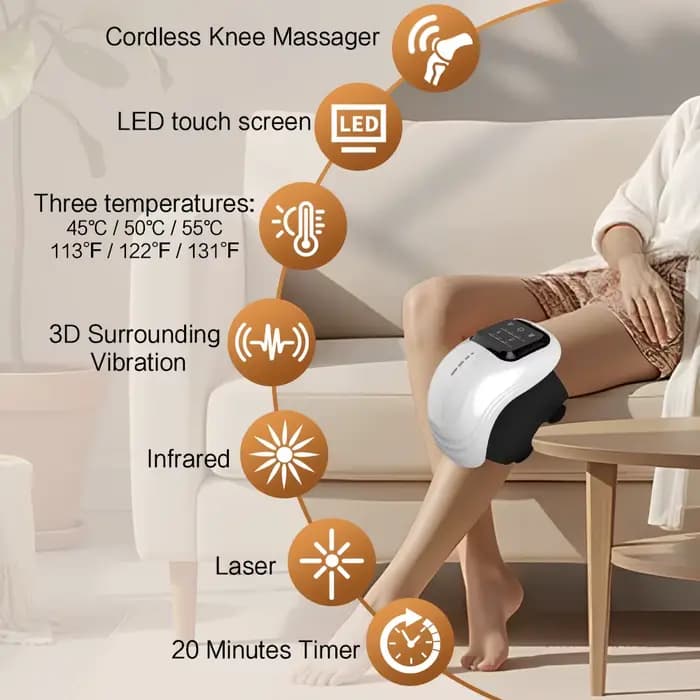 Massage chauffant physiothérapie des articulations du genou compresse chaude