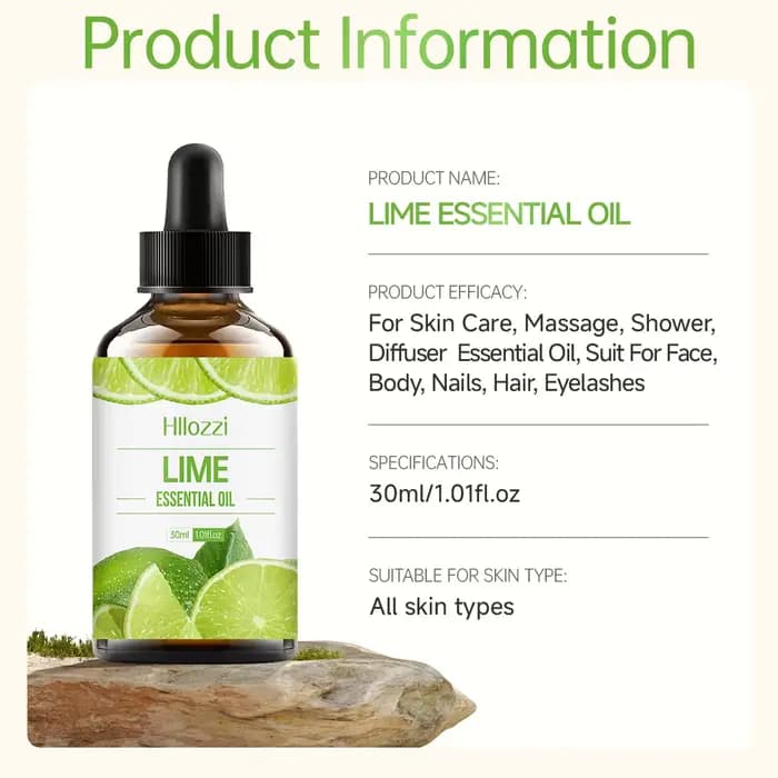Huile essentielle de citron vert 30ml, huile essentielle de plante pure, utilisation multifonctionnelle, diffuseur d'aromathérapie, humidificateur, savon, huile essentielle de fruits