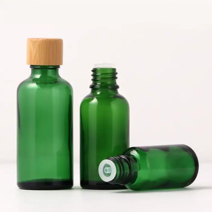 Bouteille d'huiles essentielles en verre ambre/bleu/vert