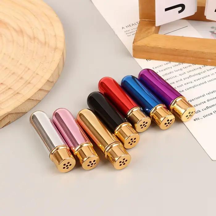 Inhalateur Nasal Huiles Essentielles Aromathérapie Tube en Aluminium 5ml Rechargeable DIY Bien-être Relaxation Soulagement du Stress Naturel Portable