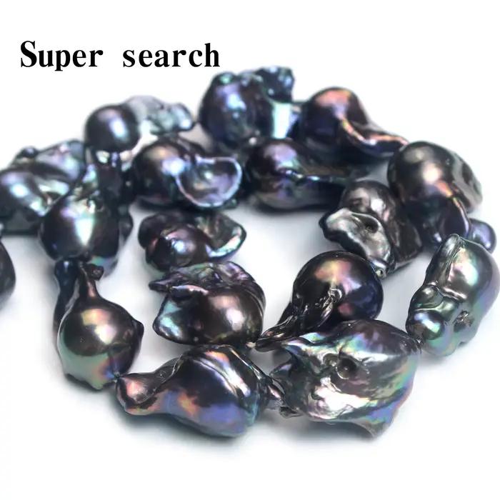 Perle noire d'eau douce naturelle en forme de queue de poisson, perles amples pour la fabrication de bijoux, breloques, accessoires de collier, Bracelet