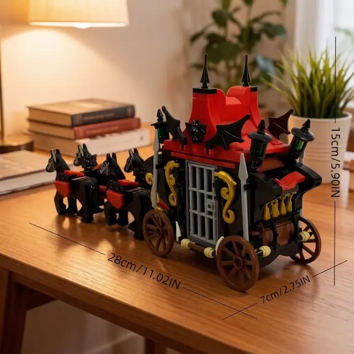 Blocs de construction de chariot médiéval, petites briques DIY, assemblage lisse et robuste, décoration intérieure, cadeau créatif fait main