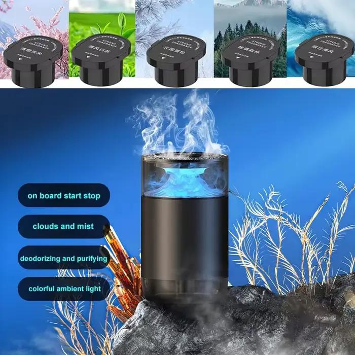 Diffuseur de voiture avec parfum de brume de mer naturelle – Rechargeable par USB, arrêt automatique intelligent, aromathérapie et humidificateur 2 en 1