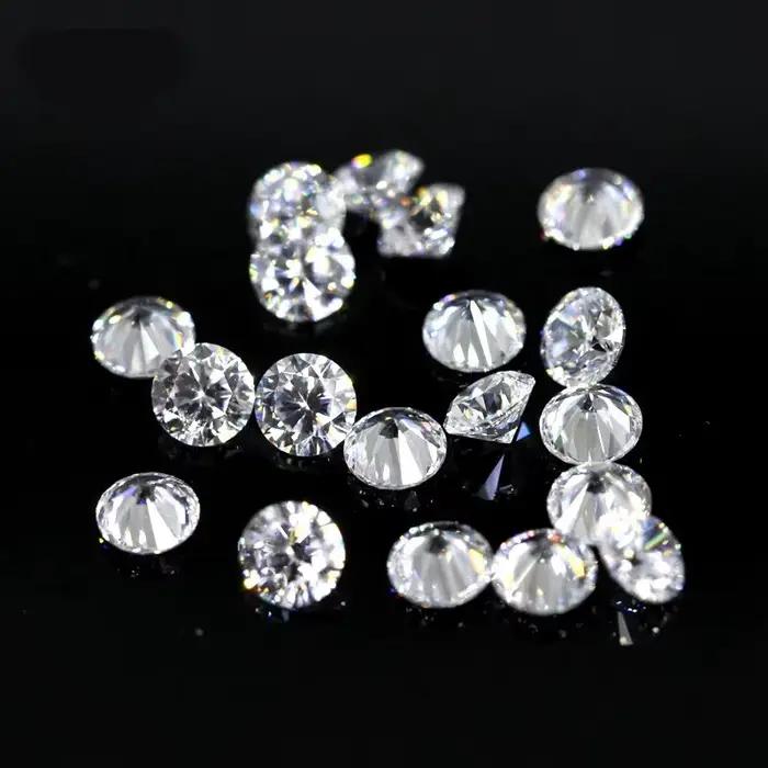 Perles de Charbon Synthétiques Cubique pour Bijoux, Forme Ronde Blanche, Coupe Brillante, Matériel de Bricolage, 6mm, 50 Pièces