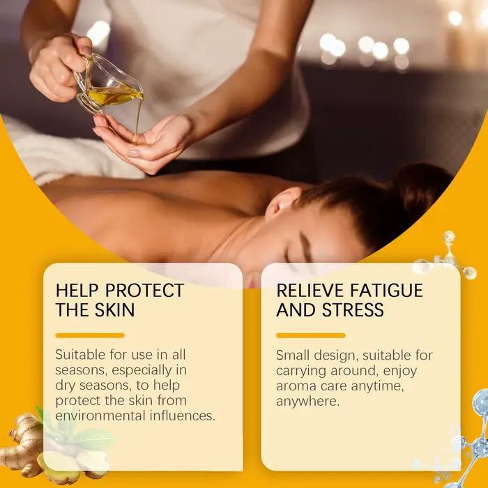 Huile de Massage relaxante au gingembre pour le corps