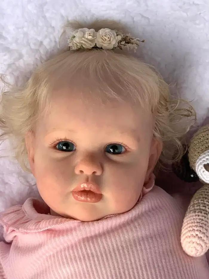 NPK 24 pouces Reborn bébé poupée Ellie-enfant en bas âge nouveau-né princesse fille poupée avec réaliste doux au toucher 3D peau et cheveux de racine de main