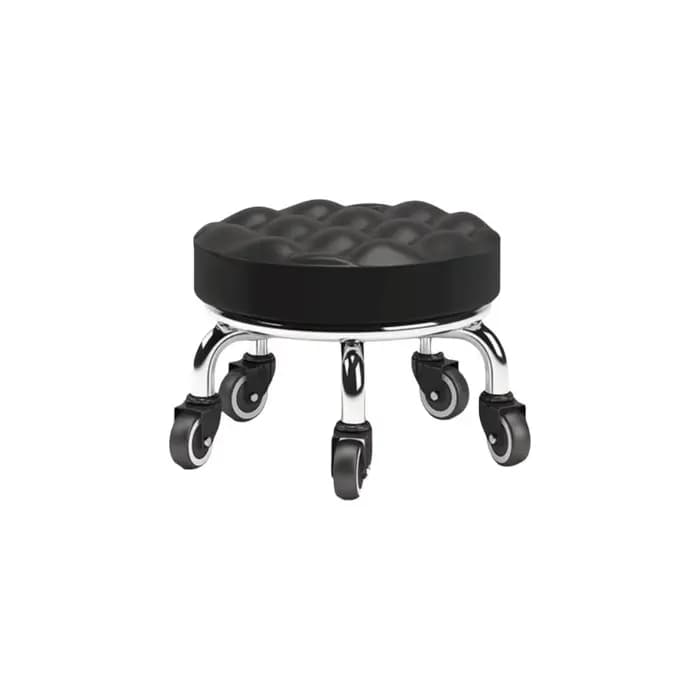 Tabouret pivotant en similicuir imperméable à 360 degrés avec roulettes, chaise robuste à roulettes, capacité de charge élevée