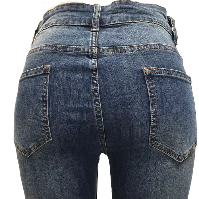 Jean déchiré pour hommes, pantalon en Denim extensible, Super slim, élastique, à la mode