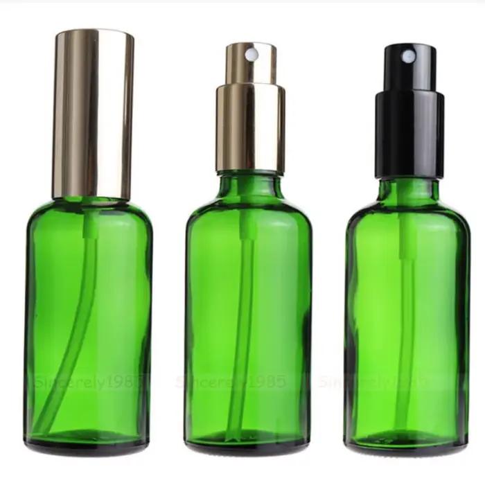 Flacon pulvérisateur d'huile essentielle vert avec brumisateur fin / Pompe à lotion et crème