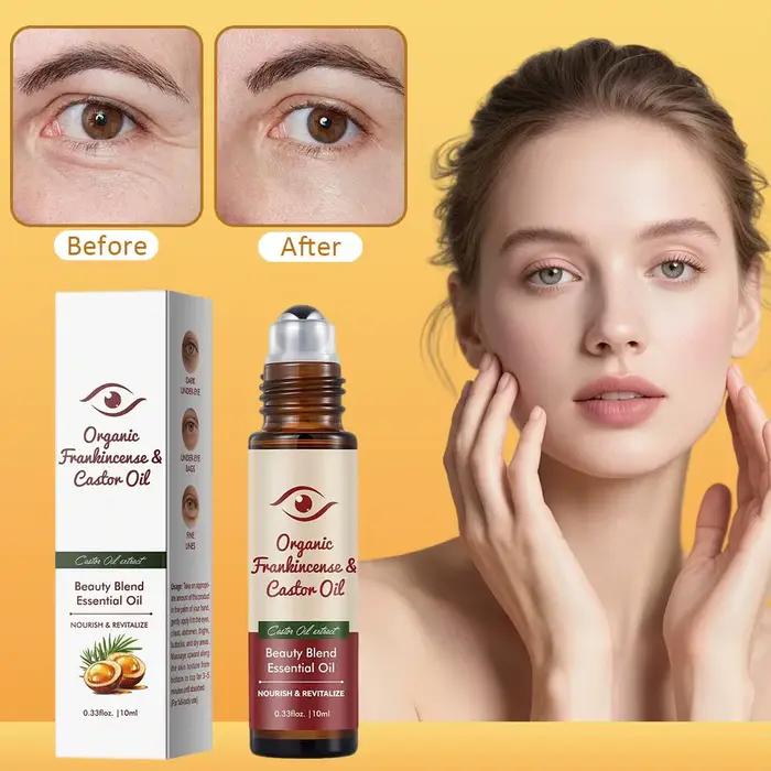 Sérum pour les yeux à l'huile de ricin, anti-rides, élimine les cernes, les poches sous les yeux, anti-gonflement, liftant, raffermissant, massage des yeux, hydratant, nourrissant, soin des yeux