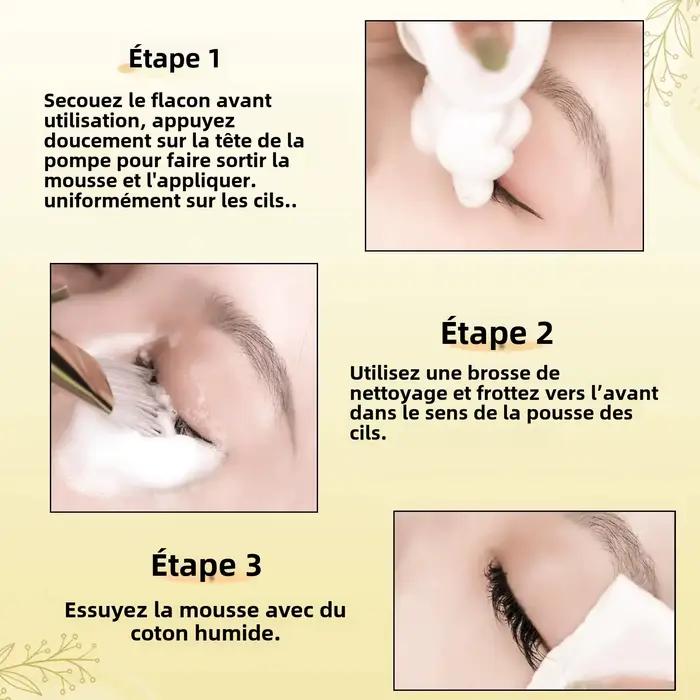 Gollee 100ml Mousse de nettoyage avant Extension de cils mousse nettoyant doux sans Stimulation shampooing maquillage propre colle à cils