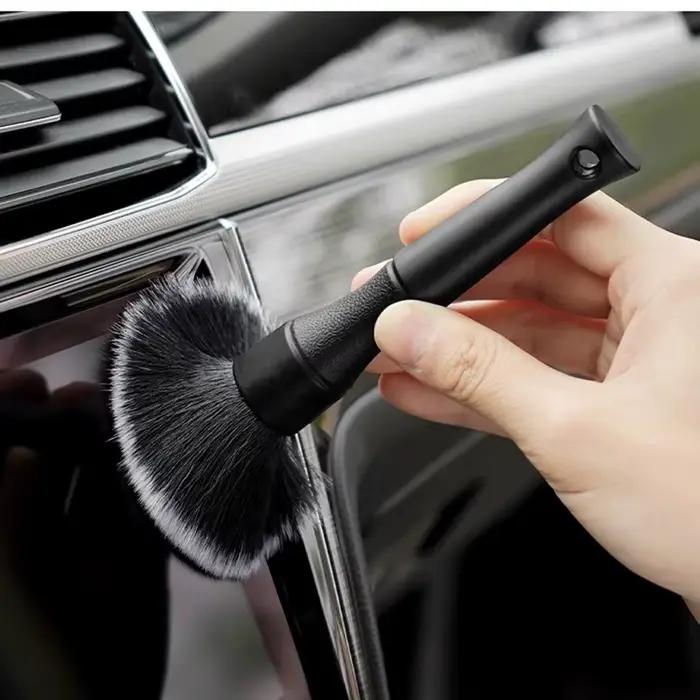 Brosse de détail de voiture Ultra douce, brosse de détail d'intérieur automobile Super douce, cheveux synthétiques pour le nettoyage du cuir de siège de voiture