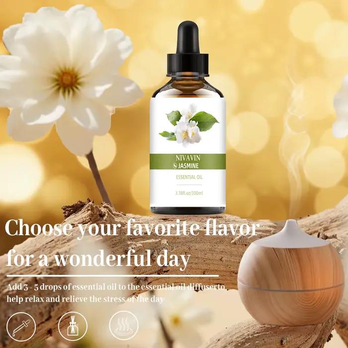 NIVAVIN Huile Essentielle de Jasmin 30ml/60ml/100ml