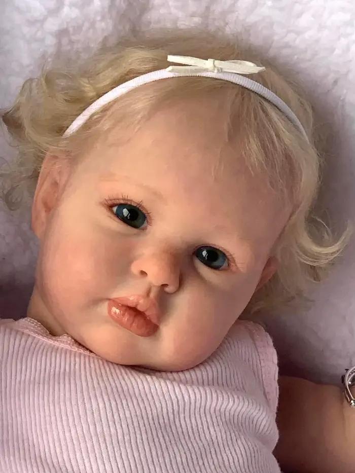 NPK 24 pouces Reborn bébé poupée Ellie-enfant en bas âge nouveau-né princesse fille poupée avec réaliste doux au toucher 3D peau et cheveux de racine de main