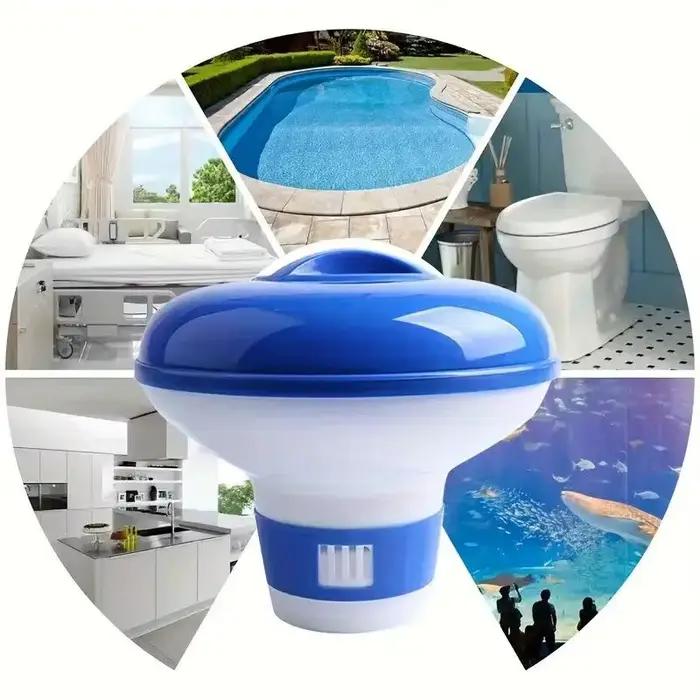Distributeur de chlore flottant pour piscine de 5 pouces avec aérations réglables et couvercle anti-fuite pour piscines intérieures et extérieures, spas et bains à remous