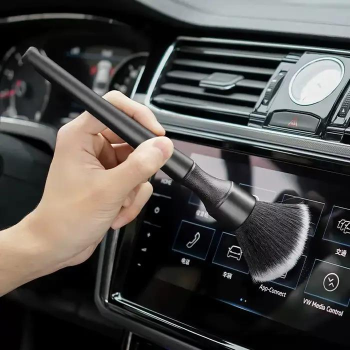 Brosse de détail de voiture Ultra douce, brosse de détail d'intérieur automobile Super douce, cheveux synthétiques pour le nettoyage du cuir de siège de voiture