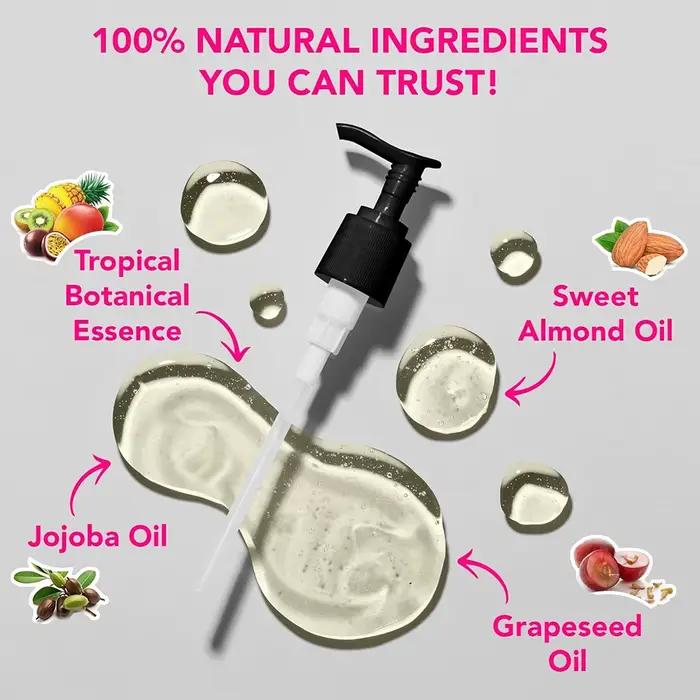 Huile de jojoba Passion sensuelle de 6,76 OZ, huile de massage naturelle pour le corps pour les couples, relaxant, glisse parfaite et peau lisse, paradis Tropical