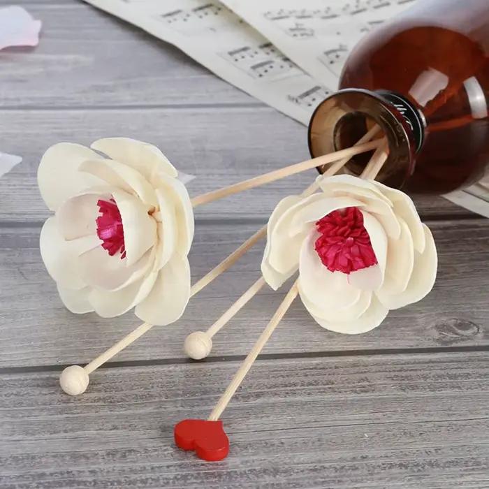 Diffuseur de Parfum d'Huile Aromatique en Rotin Artificielle Branche de Fleur en Soie pour Maison Accueil Bien-être Occasions Spéciales