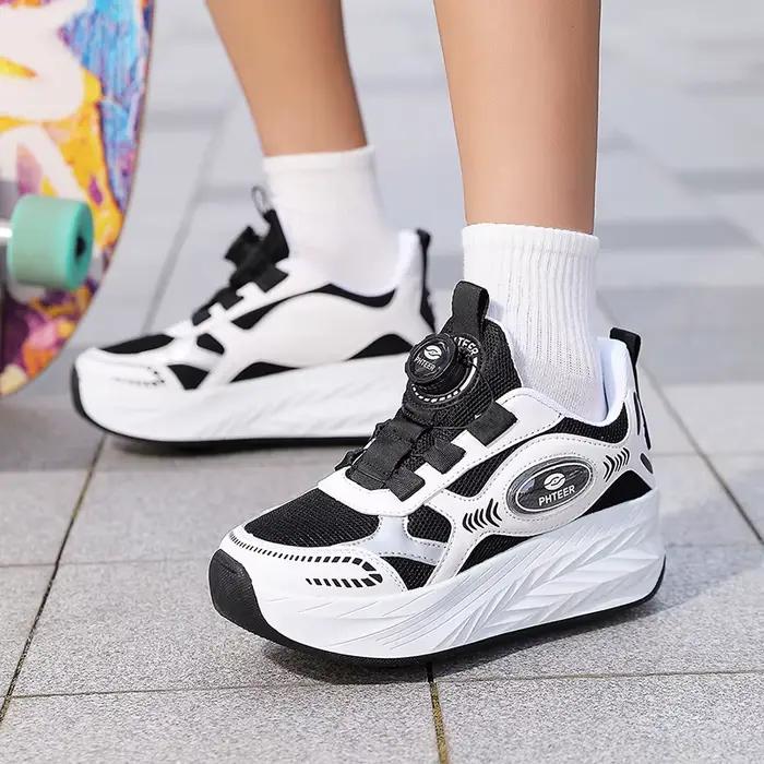 Nouveaux Patins à Roulettes Détachables 4 Roues pour Enfants 2026 – Baskets Décontractées d'Extérieur pour Garçons et Filles – Sport et Divertissement