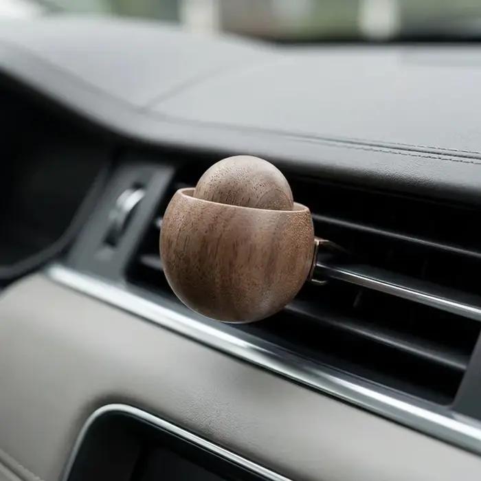 Diffuseur d'huiles essentielles en bois, sans électricité, en noyer noir naturel, mini, mignon, parfum pour la voiture et la maison, pour la chambre à coucher, le bureau