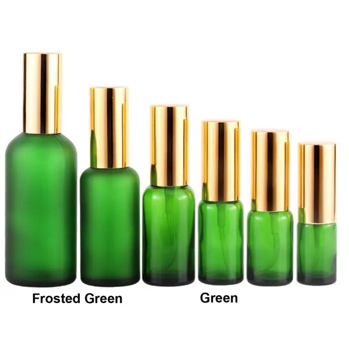 Flacon pulvérisateur d'huile essentielle vert avec brumisateur fin / Pompe à lotion et crème