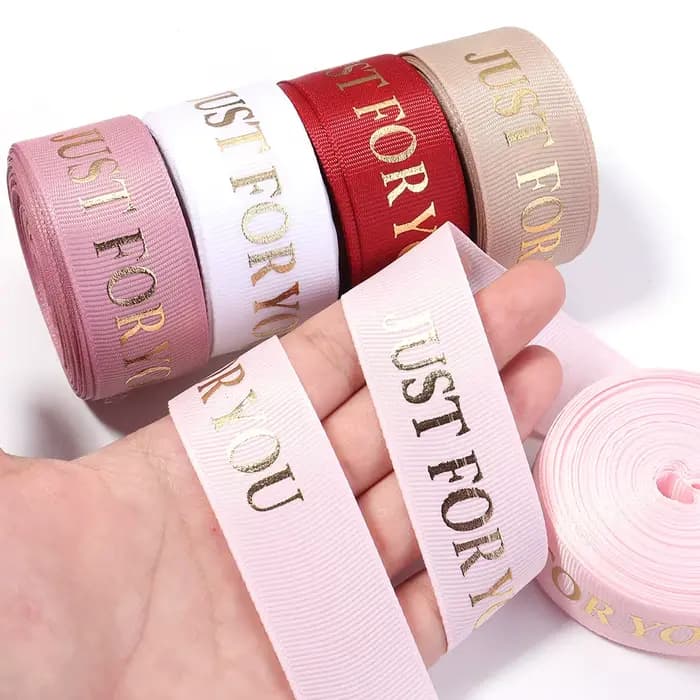 Rouleau de ruban en Polyester imprimé juste pour vous, 10 mètres/rouleau, rubans d'emballage de 25mm pour fête de mariage, décoration d'emballage cadeau faite à la main