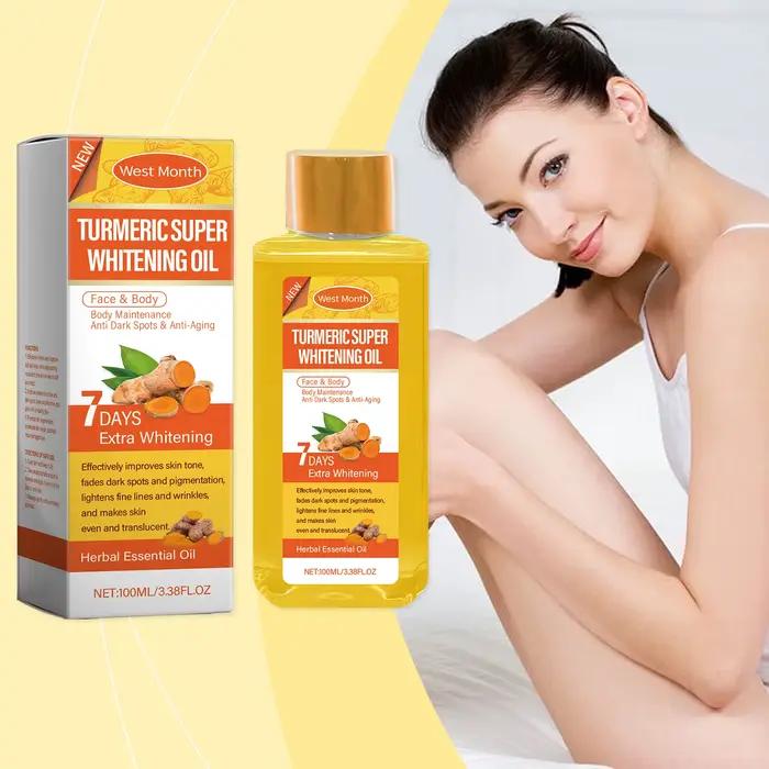 Huile corporelle au curcuma – Soins éclaircissants et hydratants pour la peau