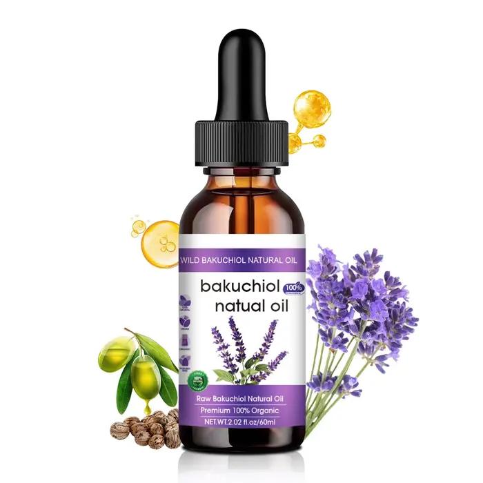 Huile pour le visage anti-âge au bakuchiol 60 ml - Alternative naturelle au rétinol avec de la lavande
