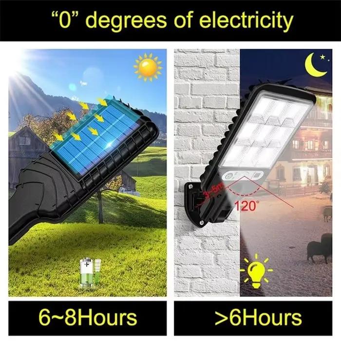 Lampadaires solaires lampe solaire extérieure avec 3 modes d'éclairage capteur de mouvement étanche éclairage de sécurité pour jardin Patio chemin cour