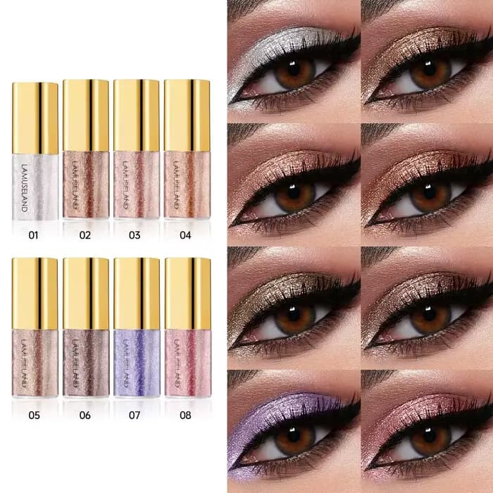 Fard à paupières liquide nacré, maquillage naturel Smokey argent scintillant, ombres diamant pour paupières, surligneur de beauté imperméable