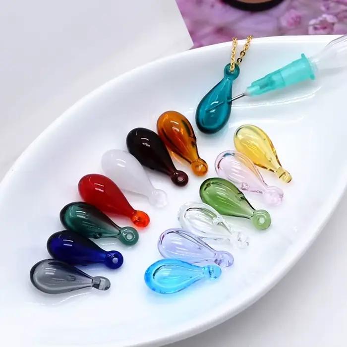 Pendentifs larmes de sirène diffuseur de parfum en verre rechargeable huile essentielle aromathérapie diffuseur de parfum boule pour la fabrication de bijoux