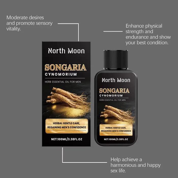 Huile Essentielle de Massage Corporel pour Hommes North Moon Herbal, Hydratation Profonde, Nourrissante Douce, Absorption Rapide, Huiles de Massage Apaisantes et Soignantes