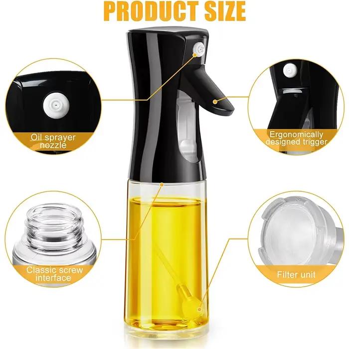 Spray d'huile pour la cuisine, distributeur d'huile de salade de pulvérisation d'huile d'olive pour pulvérisateur d'huile et de vinaigre, flacon pulvérisateur de friteuse à Air, bouteilles d'huile