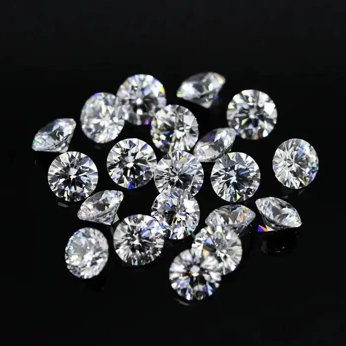 Perles de Charbon Synthétiques Cubique pour Bijoux, Forme Ronde Blanche, Coupe Brillante, Matériel de Bricolage, 6mm, 50 Pièces