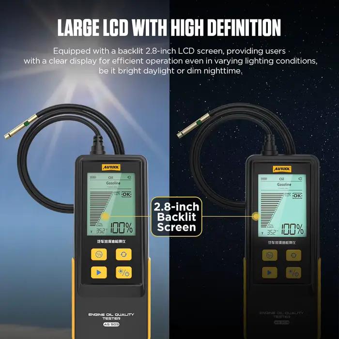 AUTOOL AS503 testeur d'huile moteur de voiture affichage numérique portable sonde de détection de haute précision outil de test de détecteur de qualité d'huile